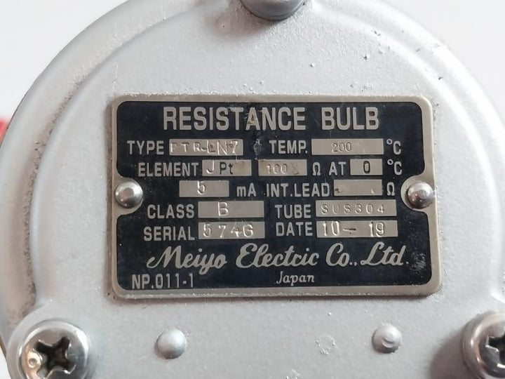 Resistance Bulb Ptr-ln7 Meiyo Electric 5 Ma L-70, D-12, T-3/4 Npt= Mm