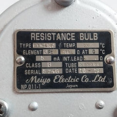 Resistance Bulb Ptr-ln7 Meiyo Electric 5 Ma L-70, D-12, T-3/4 Npt= Mm