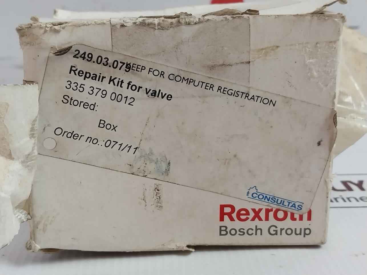 Rexroth 335 379 001 2 Repair Kit For Valve 3750240022 8838900643-raw-001-ab