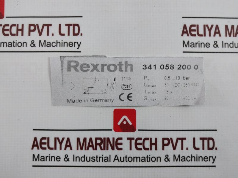 Rexroth 341 058 200 0 Pressure Switch 0,5-10 Bar 30Vdc/250Vac 3A 90 W/400 Va