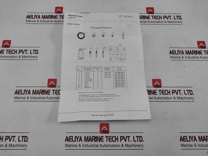 Rexroth 371 200 002 2 O-ring Repair Kit 899 504 810 2