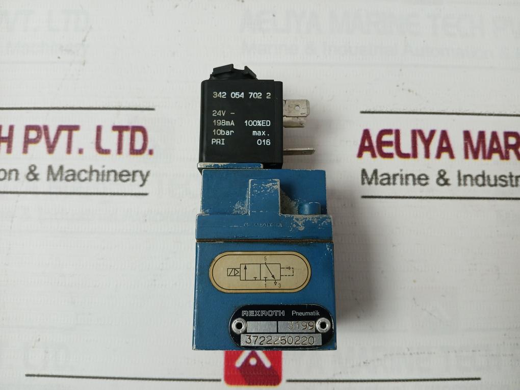 Rexroth 3722250220 Pneumatic Directional Valve 24V 10Bar Max