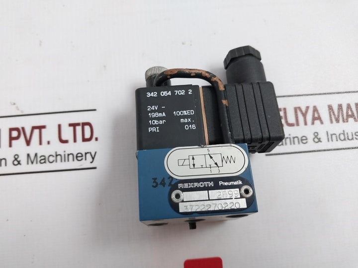 Rexroth 3722270220 Pneumatic Directional Control Aventic Valve 10Bar 198Ma 24V