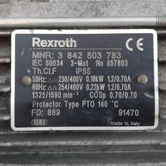 Rexroth 3 842 503 783 Three Phase Thermal Protection Motor 230/400V 0.18Kw Ip55