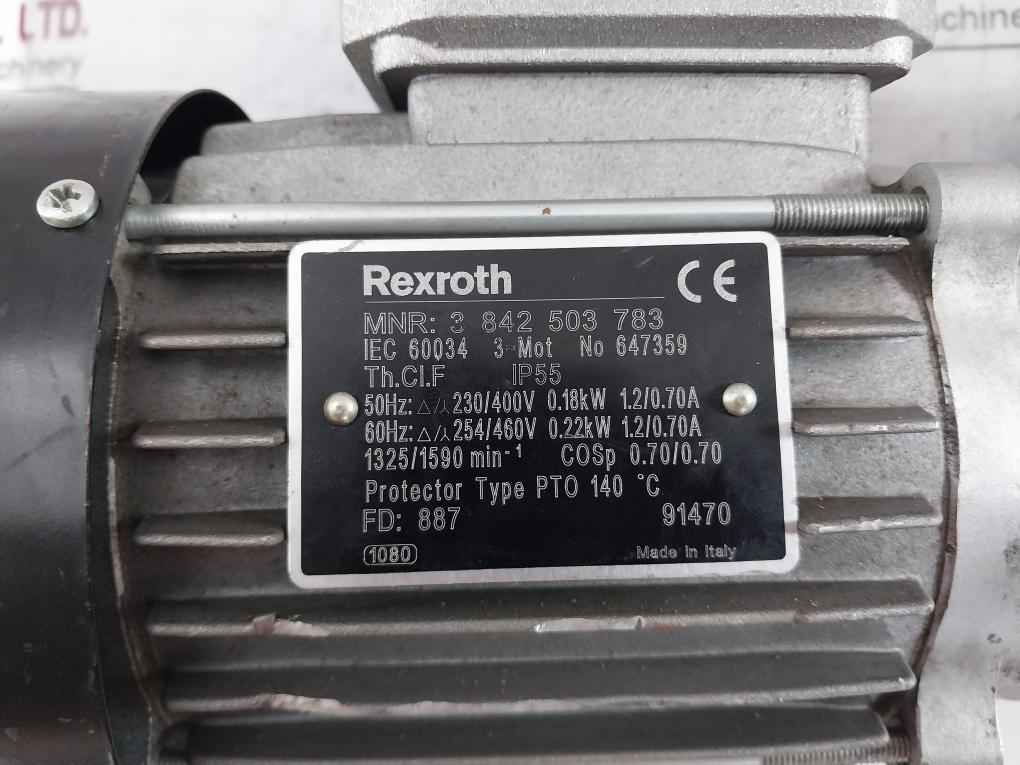 Rexroth 3 842 503 783 Three Phase Thermal Protection Motor 230/400V 0.18Kw Ip55