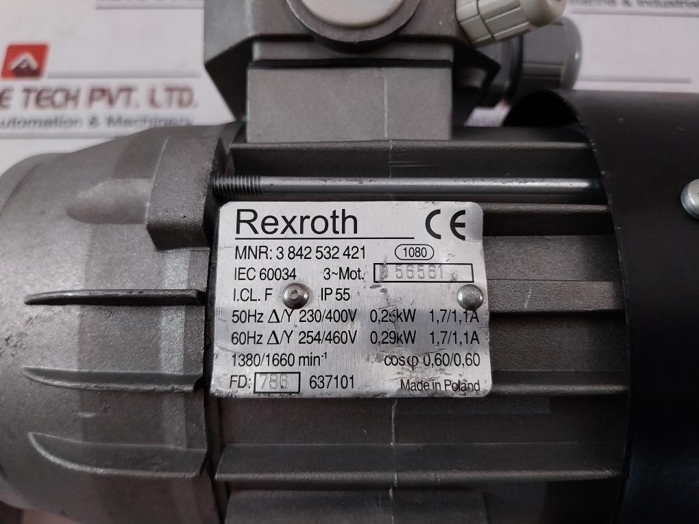 Rexroth 3 842 532 421 3-phase Motor With Gear Reducer Iec 60034 Baum3Slx7