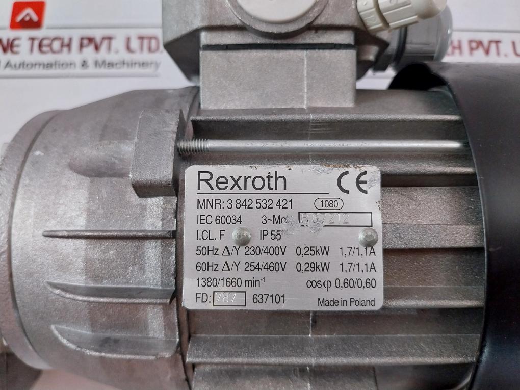 Rexroth 3 842 532 421 Motor With Gear Reducer Iec 60034