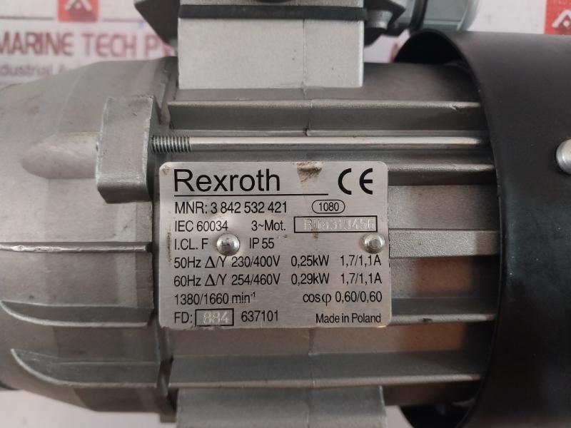 Rexroth 3 842 532 421 Motor With Gear Reducer Ip55 230/400V 0,25Kw
