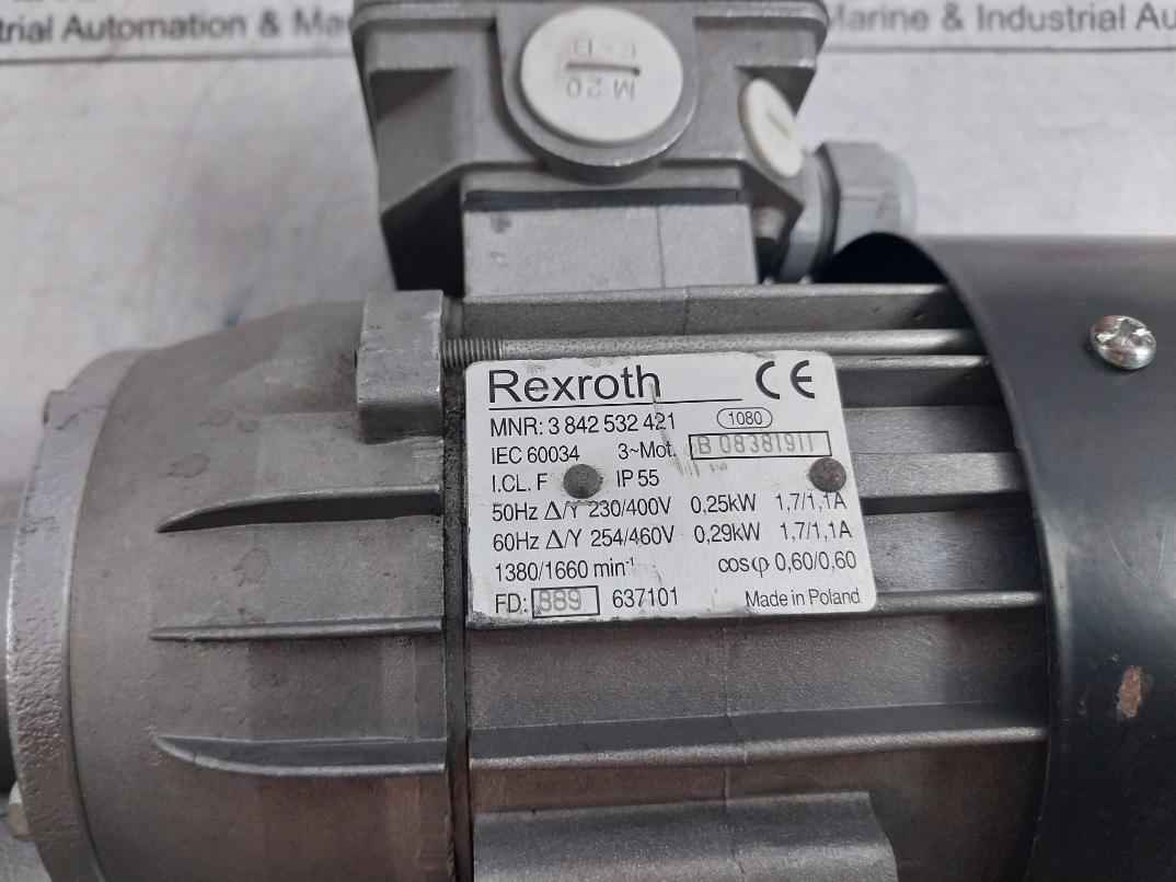 Rexroth 3 842 532 421 Three-phase Motor With Thermal Protection I.Cl.F 8Mm