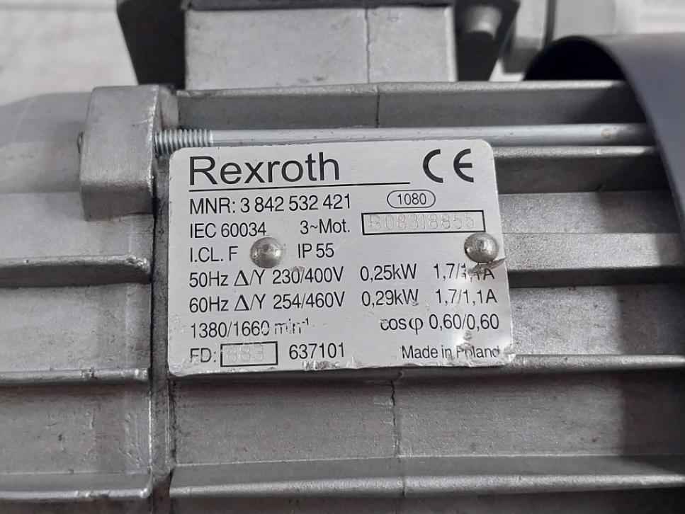 Rexroth 3 842 532 421 Three Phase Motor Ip55 230/400V 0,25Kw 1,7/1,1A 50/60Hz