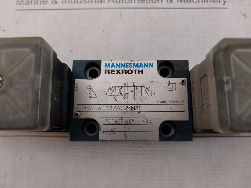 Rexroth 4We 6 J53/Ag24Nz5 Directional Control Valve 24V Dc 26W Gu35-4-a 305