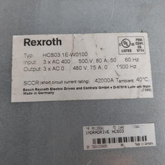 Rexroth Hcs03.1E-w0100 Indradrive Hcs03 Servo Drive 42000A