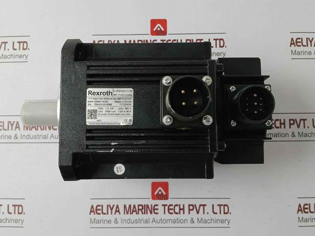 Rexroth Msc130-3M20-n152-0Bpk-ntnn 3-ph Ac Servo Motor 2000 Rpm 1.5 Kw 4.36 A