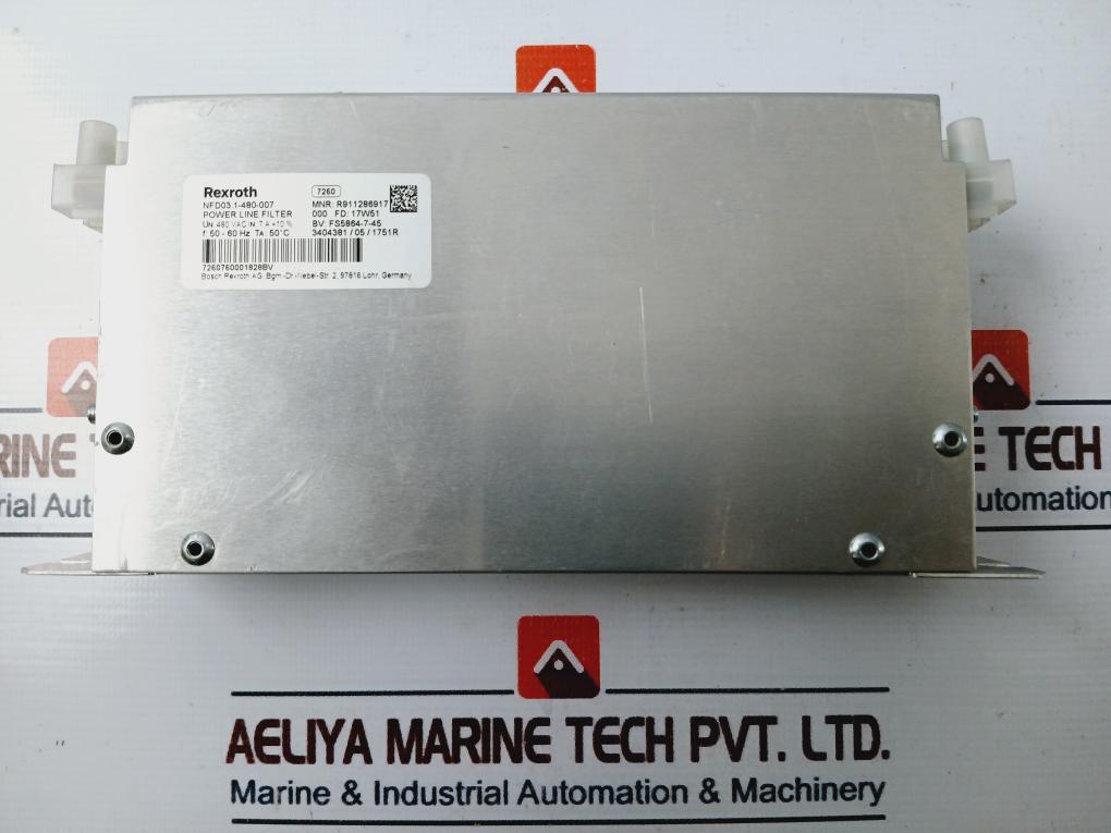Rexroth Nfd03.1-480-007 Power Line Filter 7A 3Xac480V 50/60Hz 0.7-0.8Nm