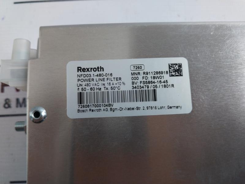 Rexroth Nfd03.1-480-016 Power Line Filter 480V 50/60Hz