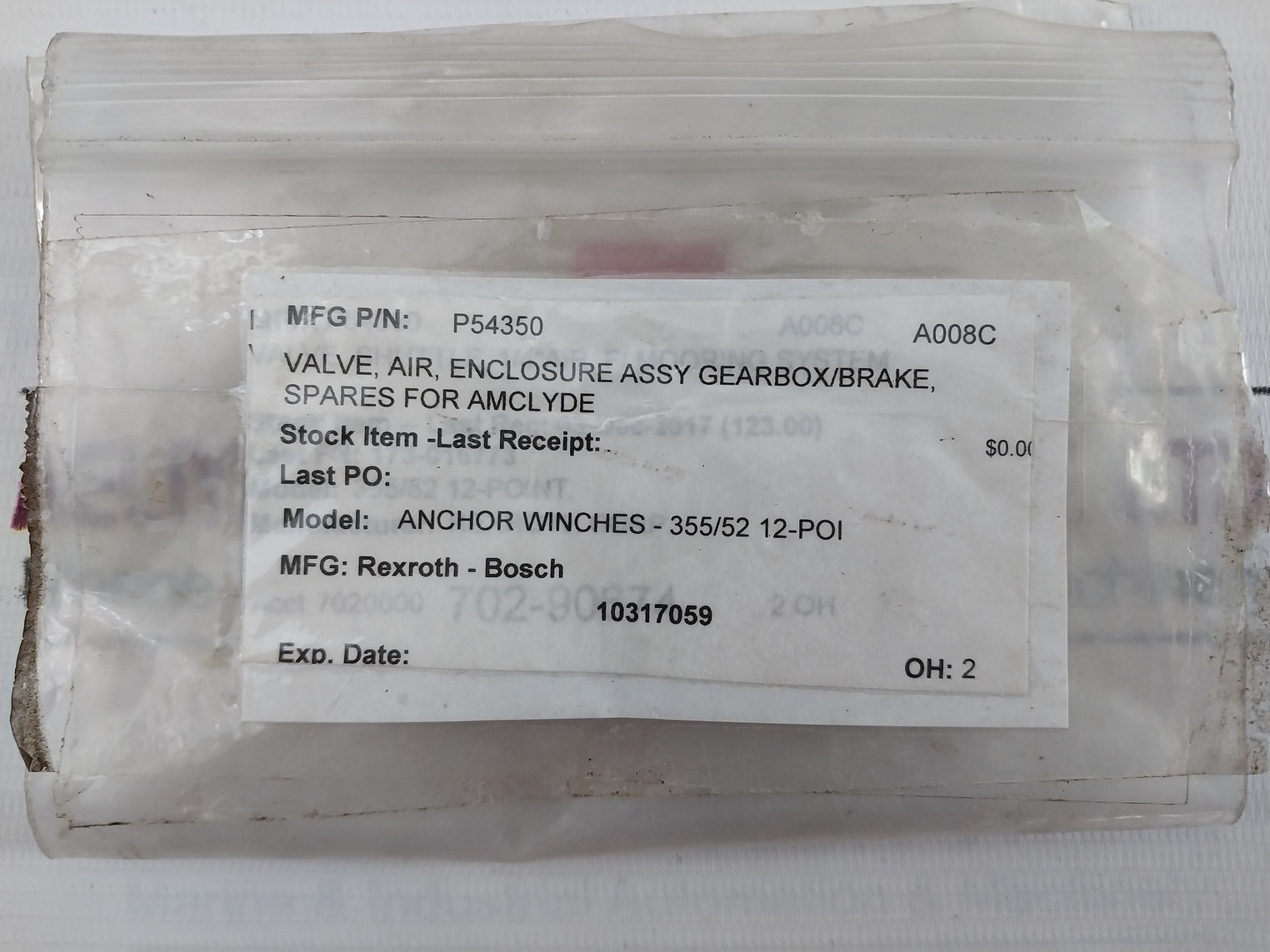 Rexroth P54350 Shuttle Valve Anchor Winches-355/52 12-poi