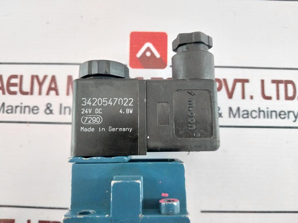 Rexroth Pneumatik 3722250220 Pneumatic Direction Valve W/ 3420547022 Coil 4.8W