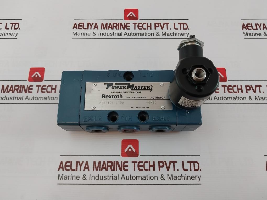 Rexroth Pt24106-9100 Pneumatic Directional Valve 06W20 150 Psi Mh17440 24V
