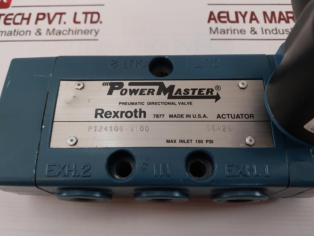 Rexroth Pt24106-9100 Pneumatic Directional Valve 06W20 150 Psi Mh17440 24V