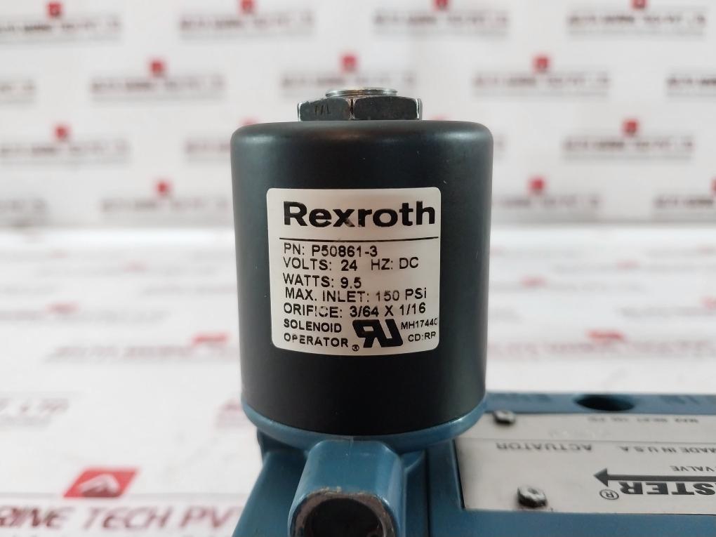 Rexroth Pt24106-9100 Pneumatic Directional Valve P50861-3 150 Psi 9.5W