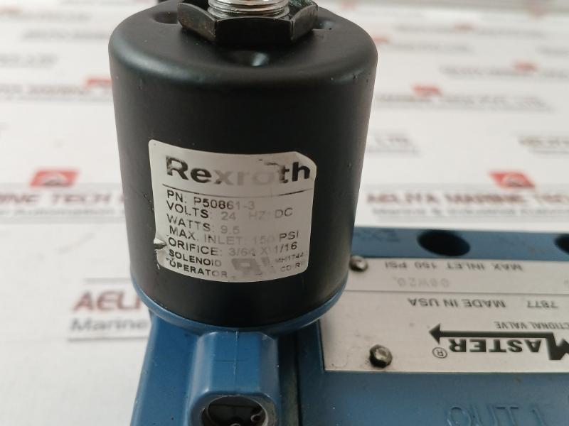 Rexroth Pt24106-9100 Pneumatic Directional Valve P50861-3 24 Hz Dc Mh1744