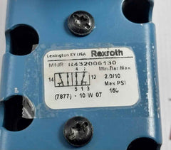 Rexroth R432006130 Ceram Directional Solenoid Valve Min Bar 2.0/10 150 Psi 24Vdc