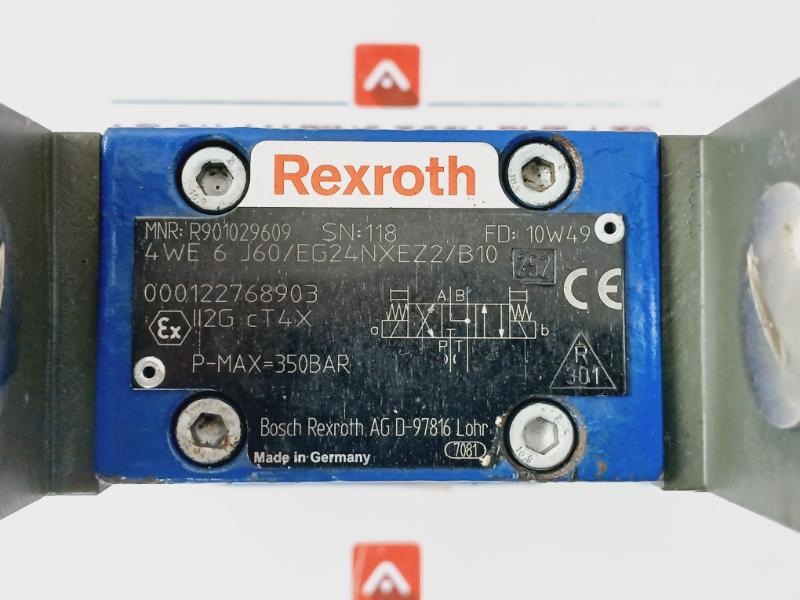 Rexroth R901029609 Hydraulic Directional Valve 24v Dc 0.708 Adc Ip66/68 10w49