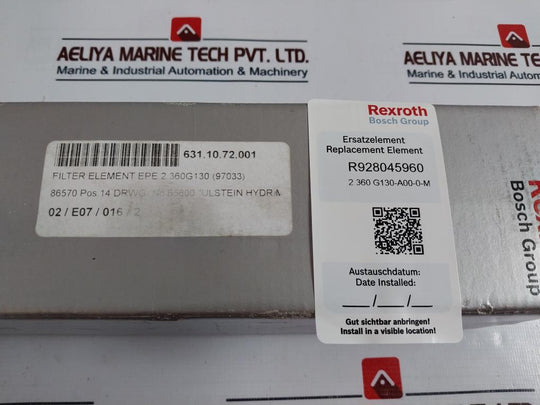 Rexroth R928045960 Element Oil Filter Bosch Group