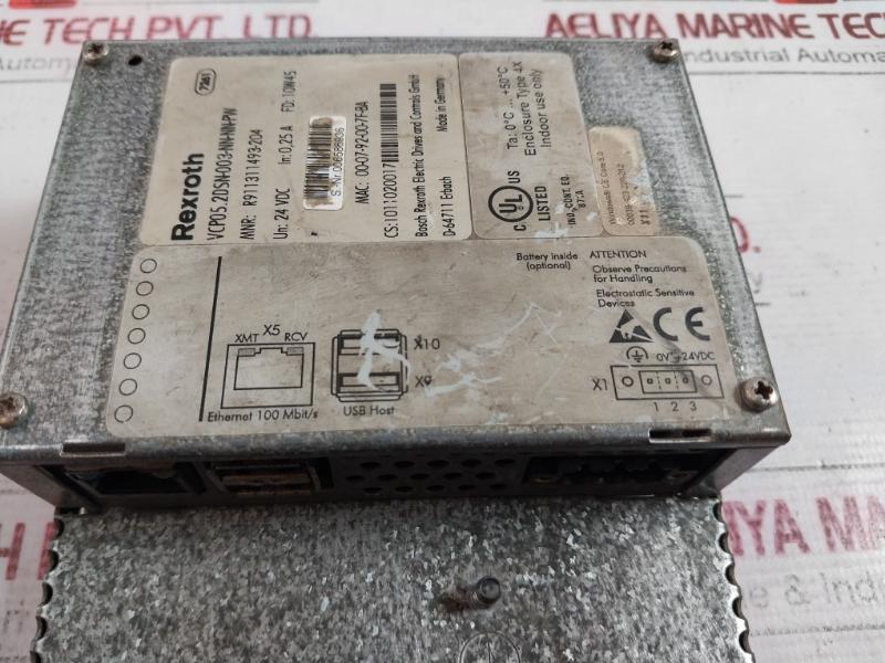 Rexroth Vcp05.2Dsn-003-nn-nn-pw Hmi Control Panel 24Vdc 0V+24Vdc