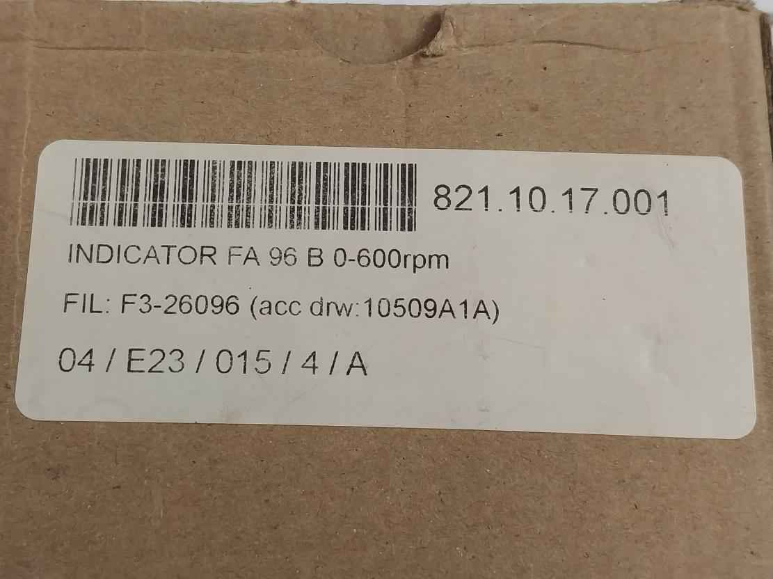 Rhein Tacho F3-26096/77 Meter 0-600 Rpm 24vd