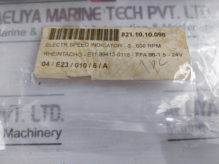 Rheintacho Ffa 96 Speed Indicator 15-30 Vdc 310 Hz 821.10.10.098, E11.99413-0118