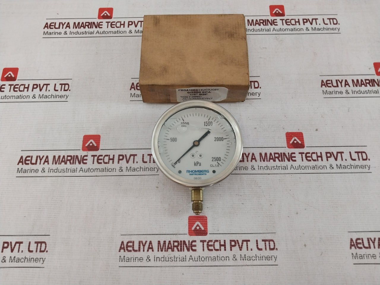 Rhomberg Instruments Pbga10Bb14Uc3Jc01 Pressure Gauge 0-2500 Kpa 1/2 Inch Bsp