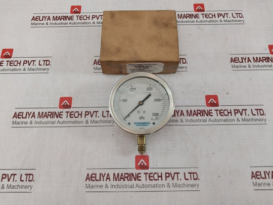 Rhomberg Instruments Pbga10Bb14Uc3Jc01 Pressure Gauge 0-2500 Kpa 1/2 Inch Bsp