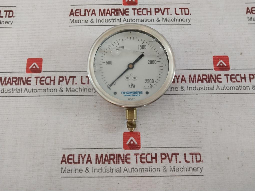 Rhomberg Instruments Pbga10Bb14Uc3Jc01 Pressure Gauge 0-2500 Kpa 1/2 Inch Bsp