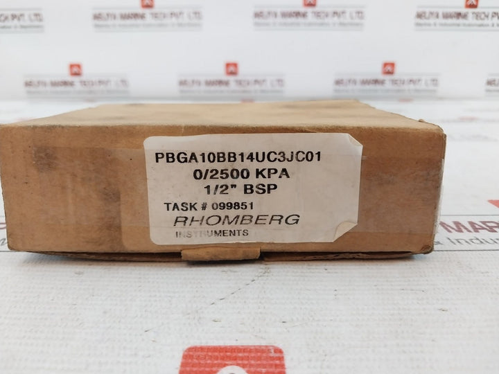 Rhomberg Instruments Pbga10Bb14Uc3Jc01 Pressure Gauge 0-2500 Kpa 1/2 Inch Bsp