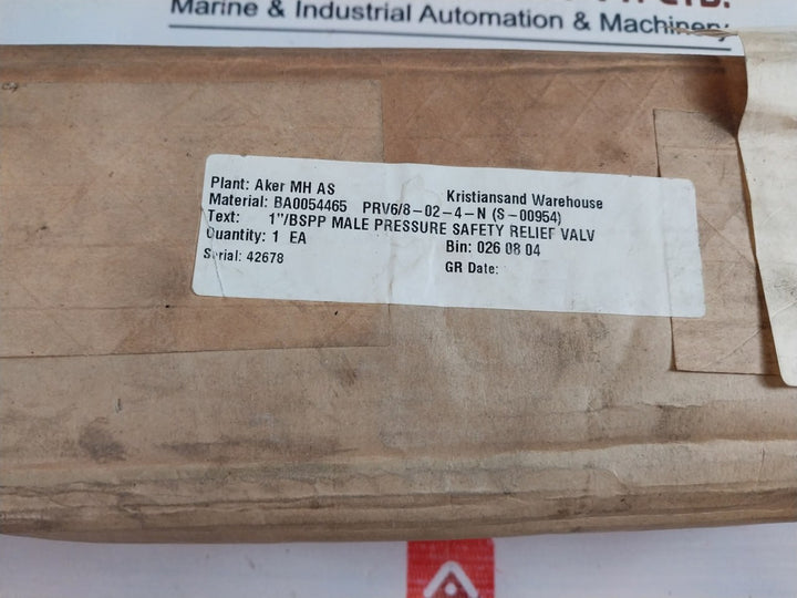 Rhps Prv6-02 Pressure Relief Valve