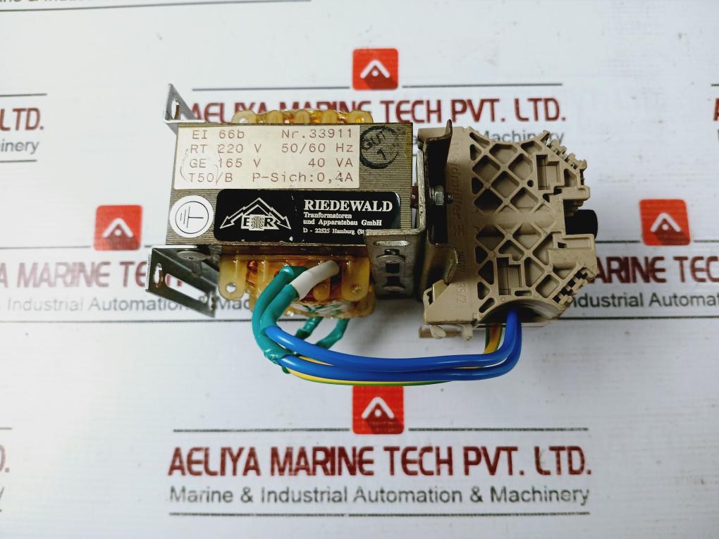 Riedewald 33911 Transformer With Weidmuller Wew 35/2 End Bracket 220V 50/60Hz