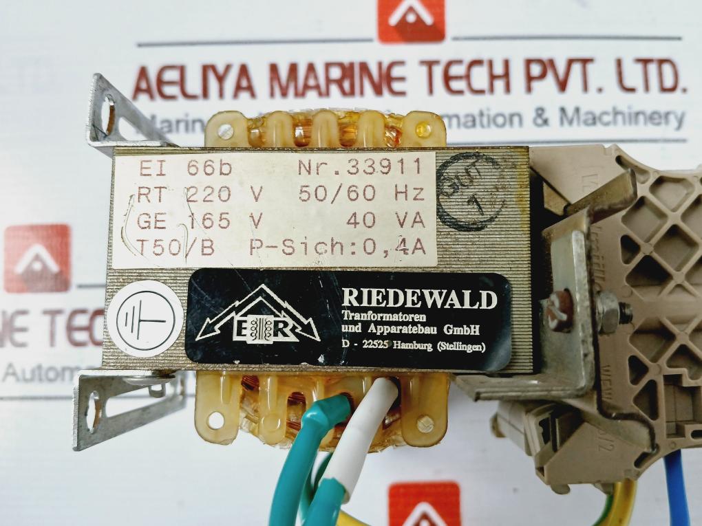 Riedewald 33911 Transformer With Weidmuller Wew 35/2 End Bracket 220V 50/60Hz