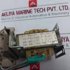 Riedewald Ei 60/21 Transformer With Weidmuller Wew 35/2 End Bracket