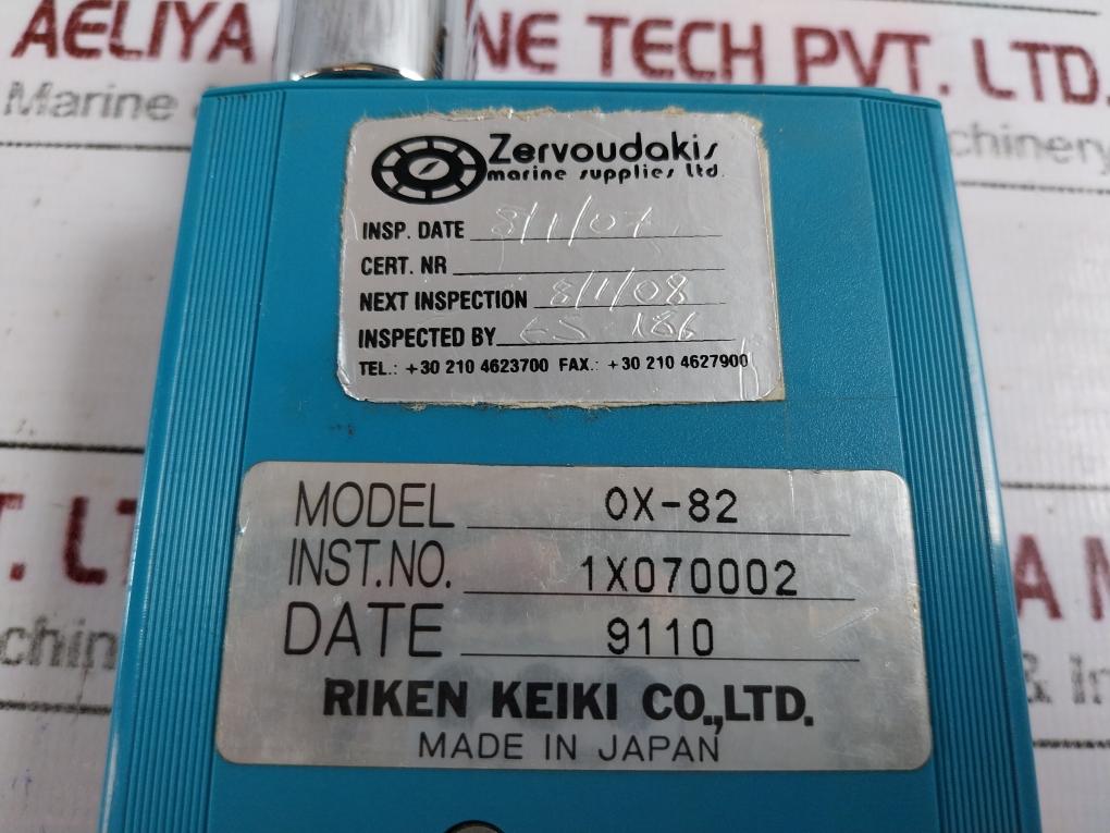 Riken Keiki Ox-82 O2 Oxygen Analysis Detection Monitor Gas Laboratoryeex Ib Iic