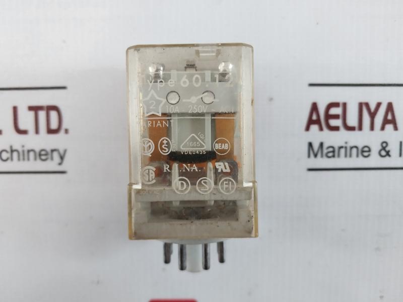 Rina 60.12 General Purpose Relay 10A – 250V - Ac1 300V Ac Vde0435 220V-ac