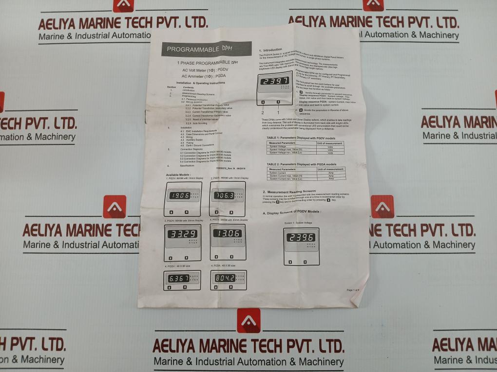 Rishabh 230V Ac 50Hz Digital Panel Meter Rish Dpm 396A