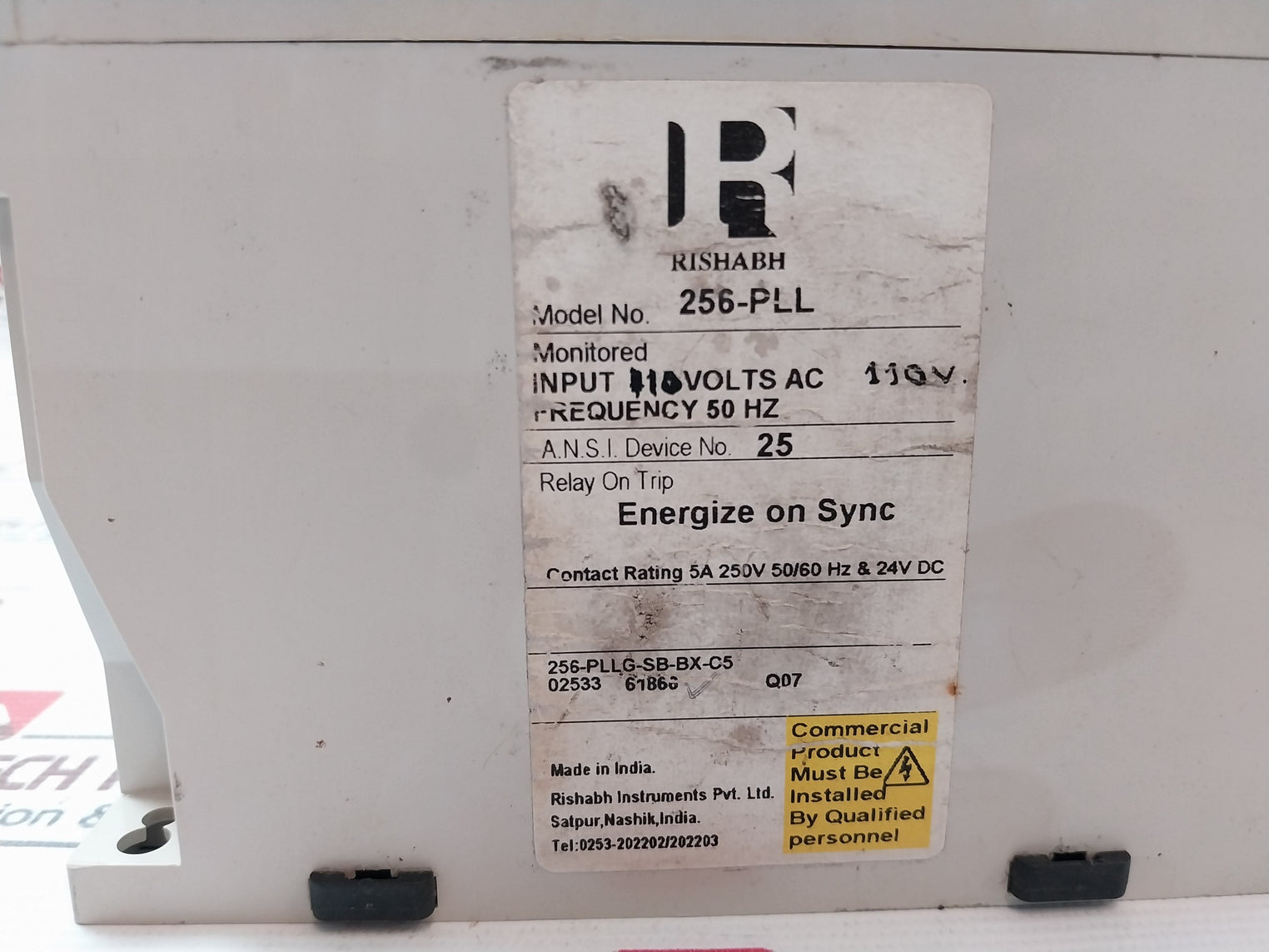 Rishabh 256-pll Power Protection Trip Relay 110V 50Hz