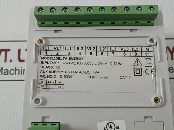 Rishabh 3Ph 40-300Vac-dc 45-65Hz Rish Delta Digital Energy Meter