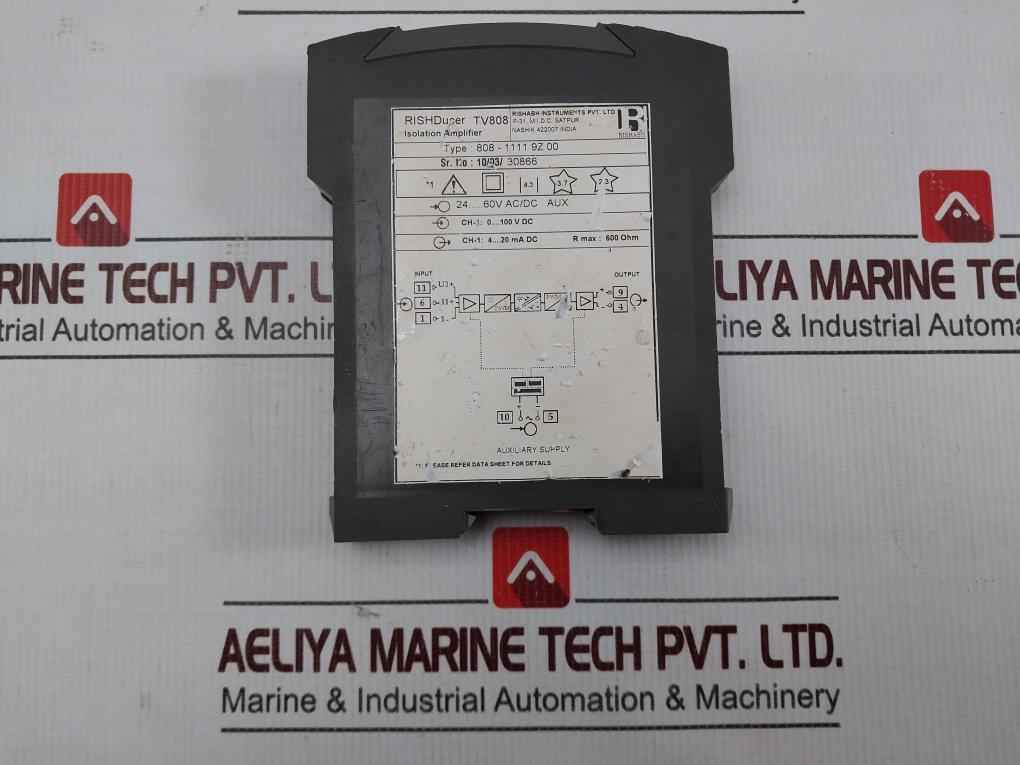 Rishabh 808-1111 9Z 00 Isolation Amplifier 24 60V Ac/Dc Aux 600 Ohm