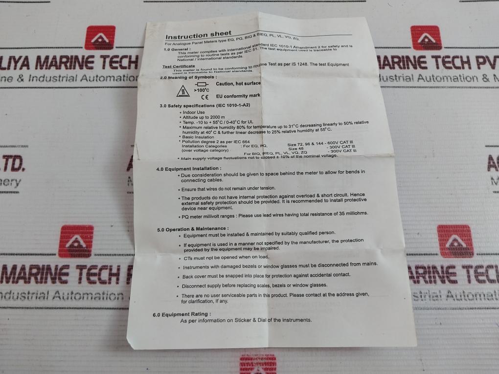 Rishabh Eq 72 Analog Panel Meter