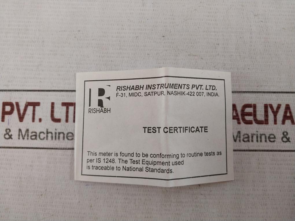 Rishabh Eq 96 Ac Ammeter 0-450/600A 300/5A 650V 600V -10 To +55 C/0-40 C