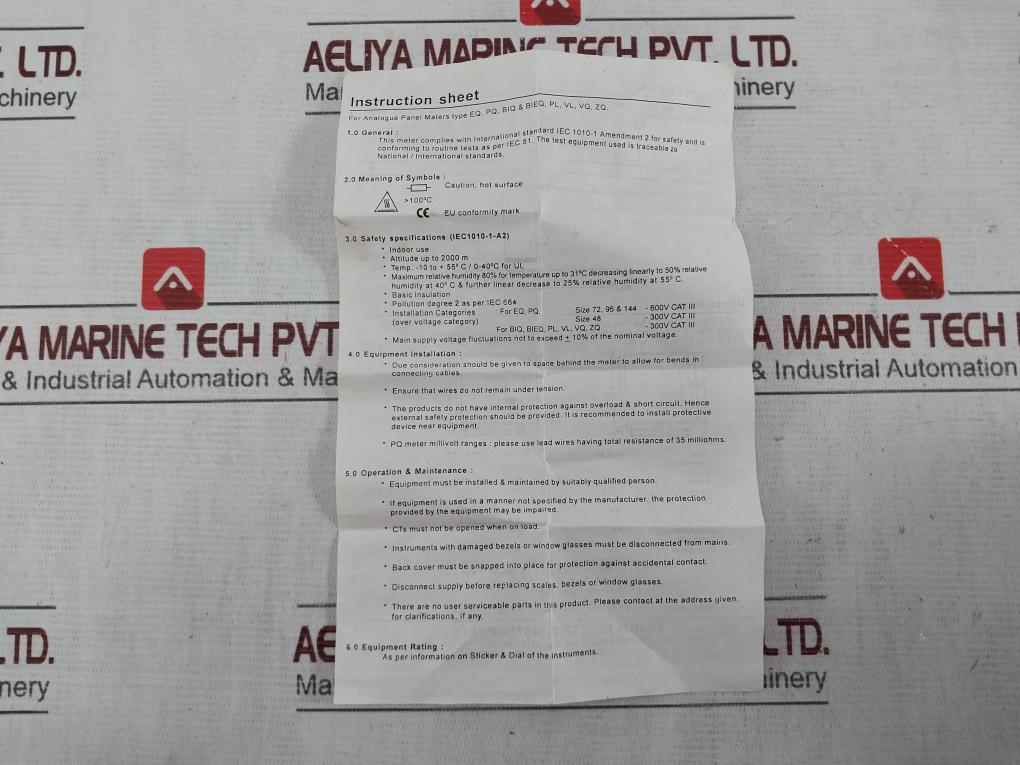 Rishabh Eq96 Ac Ammeter 0-75/150A 75/5A 850V Sacc27077001 -10 To +55 C/0-40 C