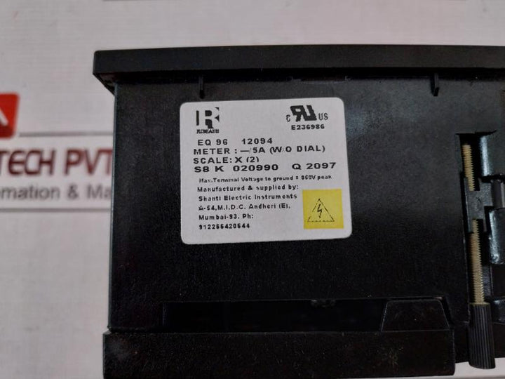 Rishabh Eq 96 Ac Ammeter 12094 0-300/600A 300/5A S8 K 020990 Q 2097