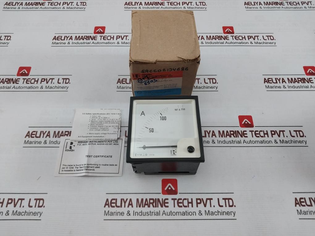 Rishabh Eq96 Ac Ammeter 125/5A S8E 009720 Q 2097 E236986 600V